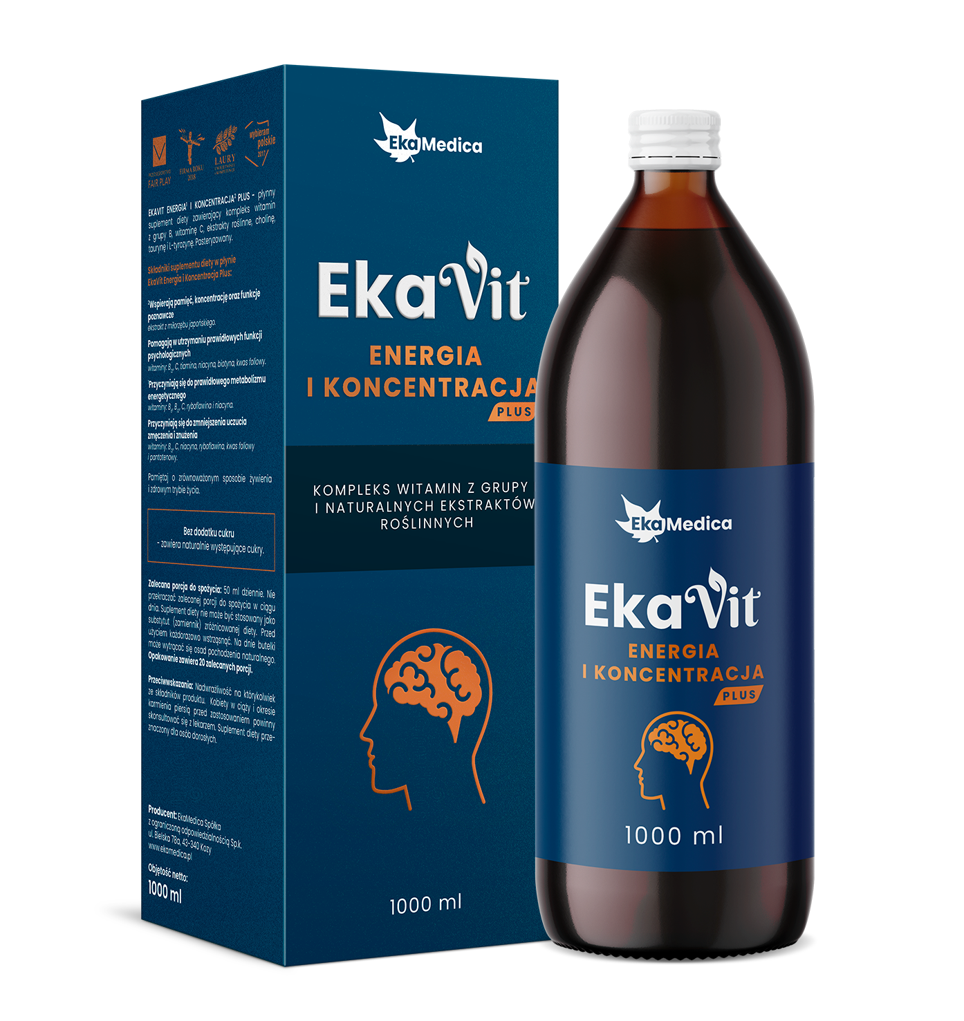 EKAVIT Energy and Concentration Plus - vital tonic 1L